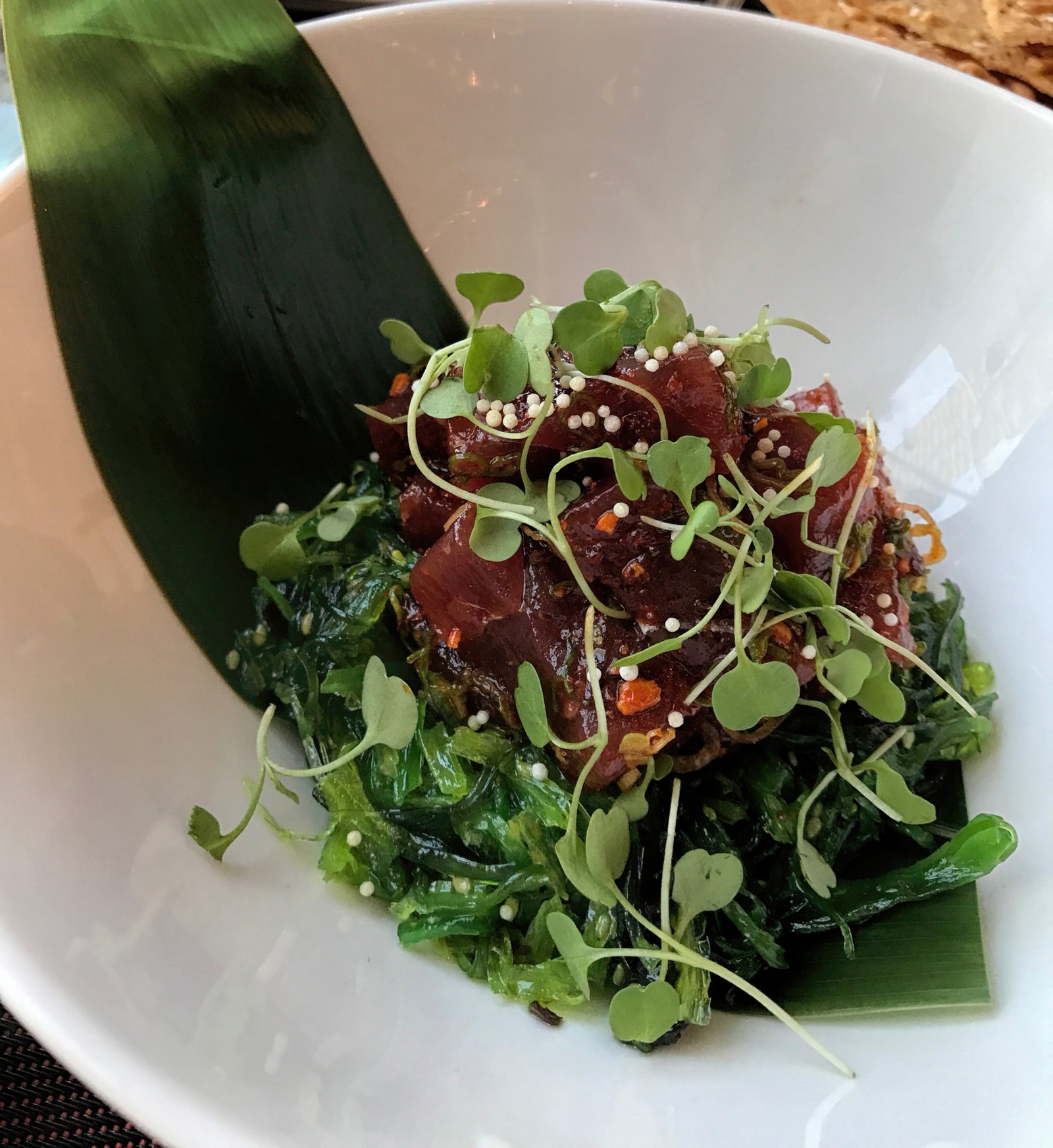 Ahi tuna with microgreens