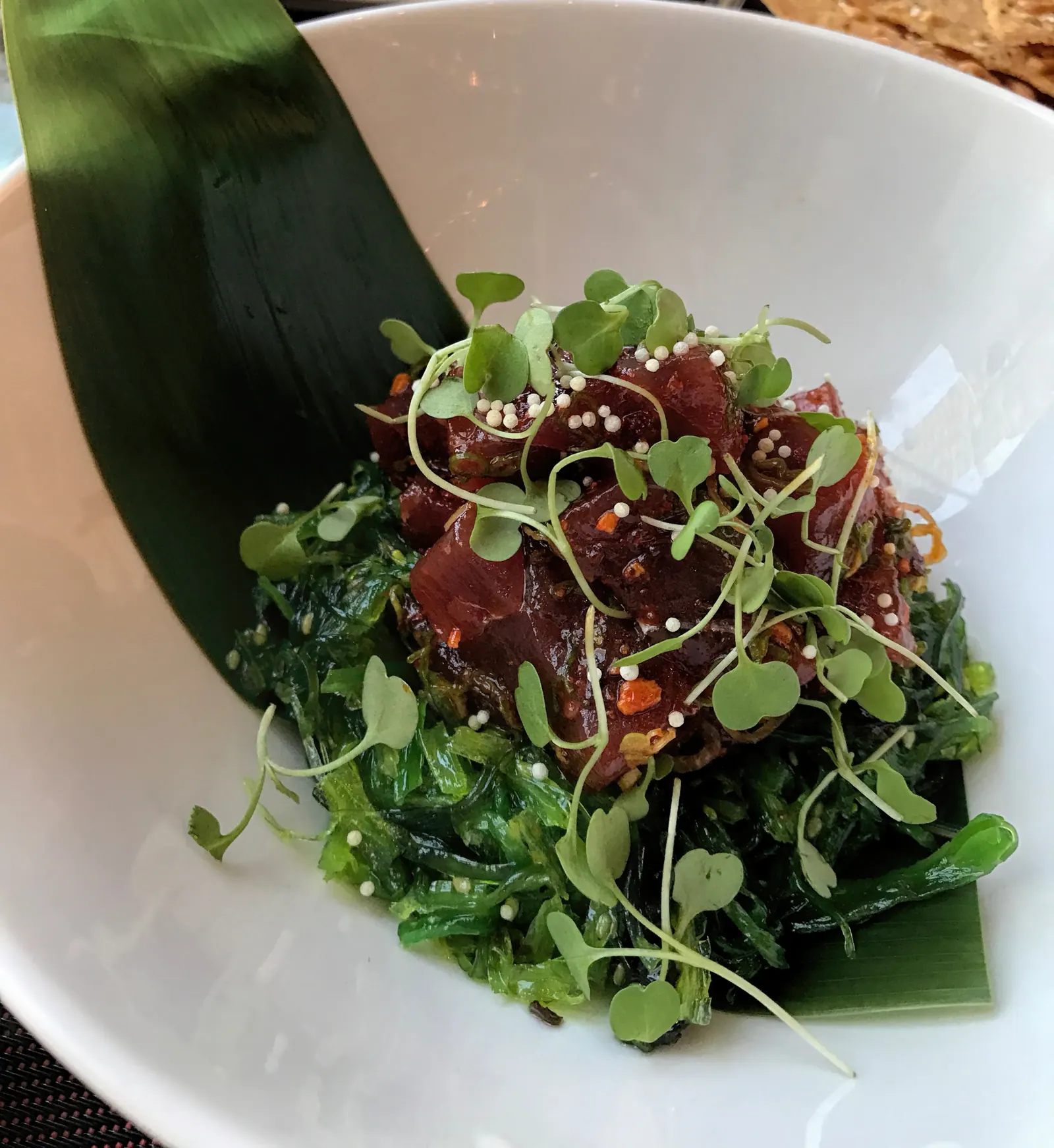 Ahi tuna with microgreens