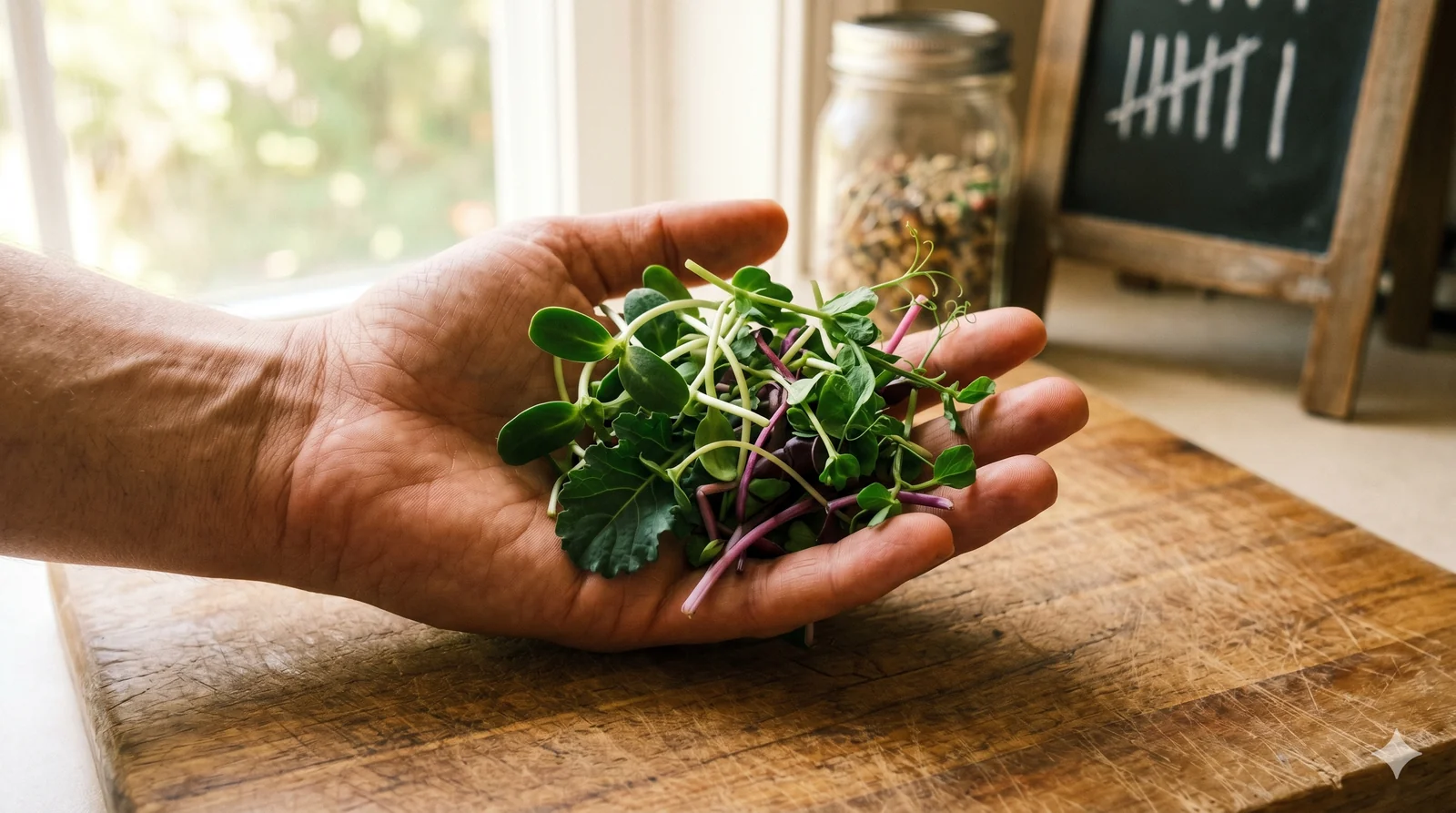 Microgreens added to a daily salad