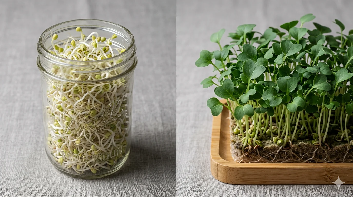 Broccoli sprouts and broccoli microgreens compared