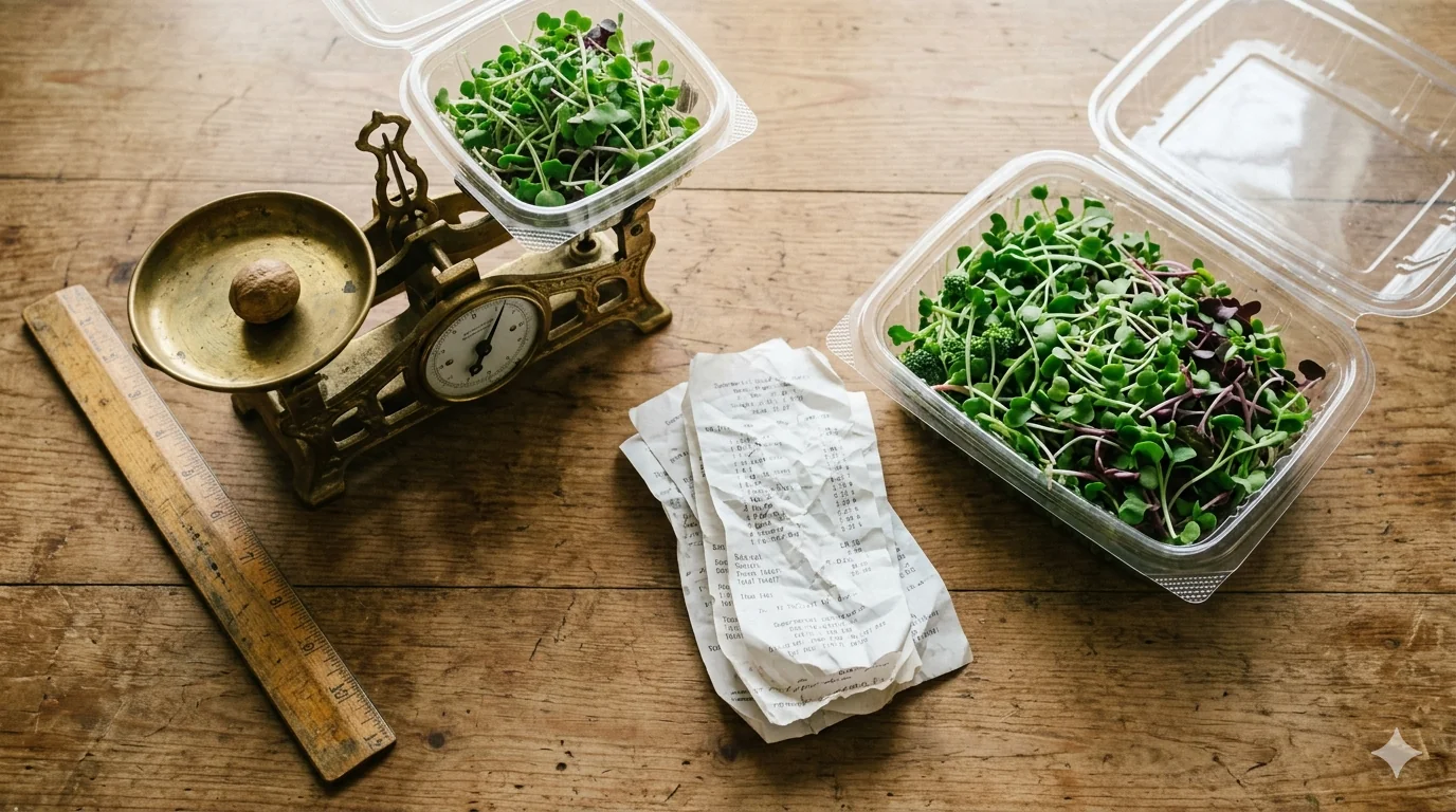 Nutrient-dense microgreens on a spoon