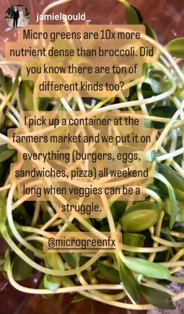 Jamie L. Gould of Conshohocken sharing microGREEN FX microgreens