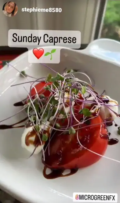 Caprese salad topped with microGREEN FX microgreens