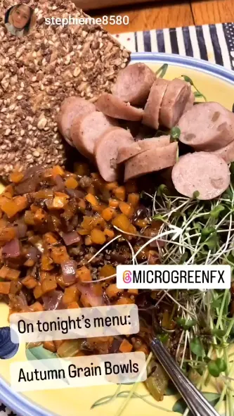 Dinner plate featuring microGREEN FX microgreens