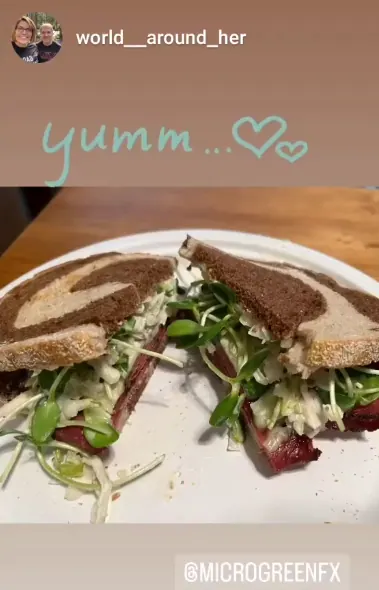 Sandwich layered with microGREEN FX microgreens