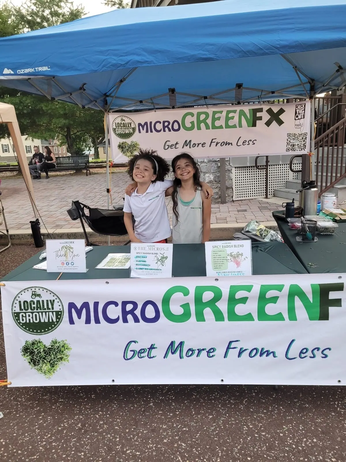Fiona and Xavier helping out at the microGREEN FX family farm