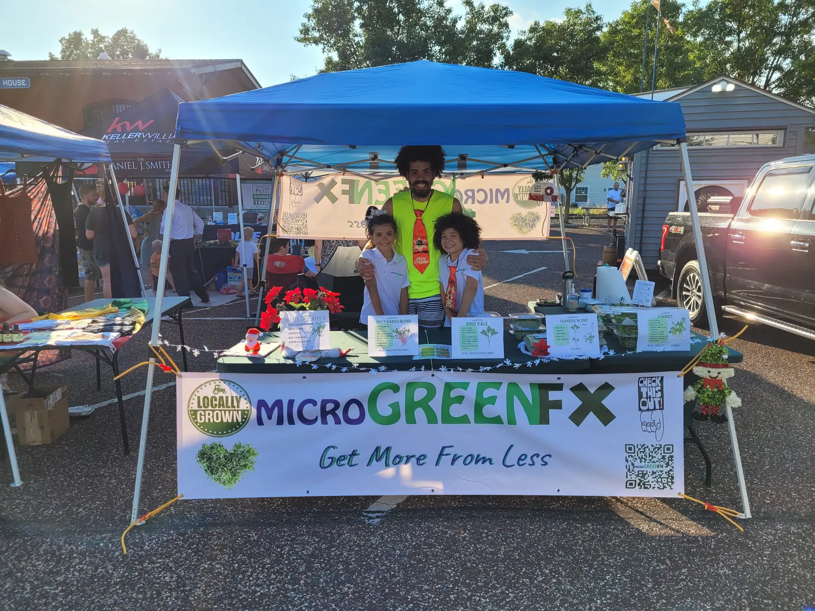 Fresh microgreens display at microGREEN FX market booth