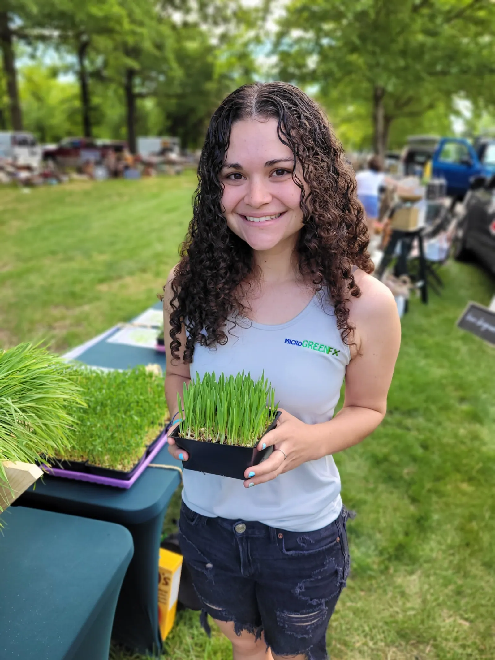 Celine enjoying pet grass